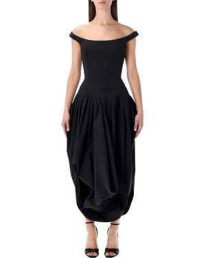 Magda Butrym Draped Off-Shoulder Gown - Black