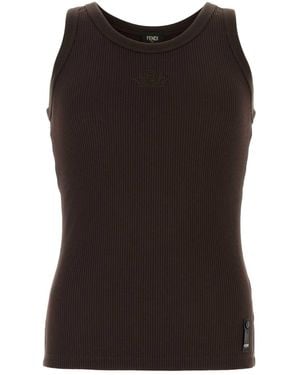 Fendi Stretch Nylon Tank Top - Black
