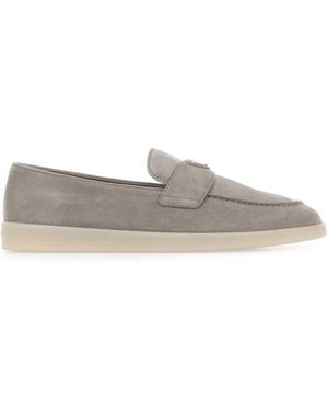 Prada Suede Loafers - Gray