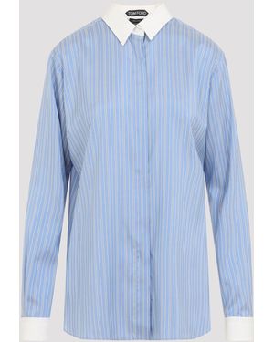 Tom Ford Gestreiftes Seidenhemd von - Blau