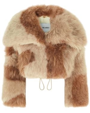 The Attico De Attico Beige Two Tone Jacket - Naturel