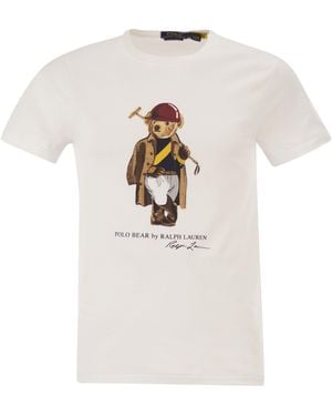 Polo Ralph Lauren Bear Custom Slim Fit Poloshirt - Weiß