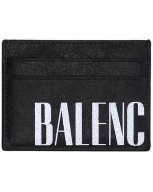 Balenciaga Redakteur Black White Leder Card Halter - Weiß