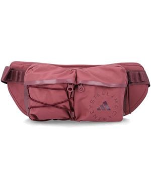 adidas By Stella McCartney Belt Bag For With Adjustable Strap, Multiple Zip Pockets & Bungee Detail - Pink