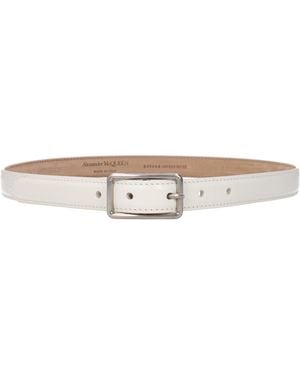 McQueen Cinture Donna Pelle Bianco/Avorio - Natural
