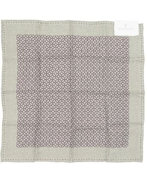Brunello Cucinelli Pochette de poche en soie - Gris