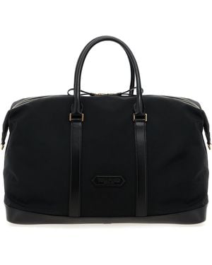 Tom Ford Leder Details Reisen Tasche - Schwarz