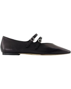 Aeyde Schwarze Lederballerinas