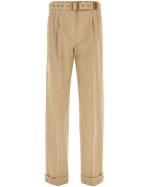 Miu Miu Beige Cotton Pant - Natural