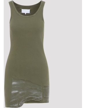 Maison Margiela Cotton Mini Dress - Green