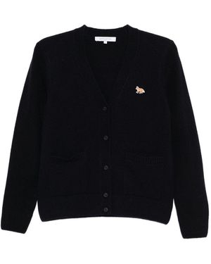 Maison Kitsuné Cardigan Mit Baby-Fuchs-Patch - Schwarz