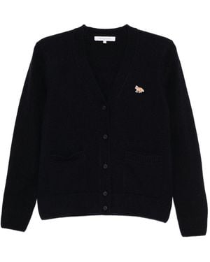 Maison Kitsuné Cardigan Mit Baby-Fuchs-Patch - Schwarz