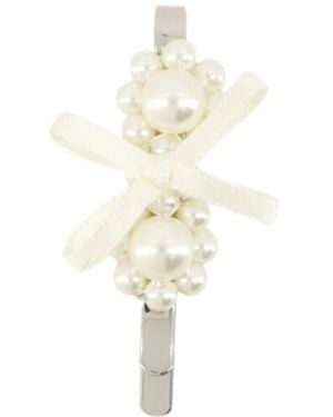 Simone Rocha Perlen Blumen Haarklammer - Weiß