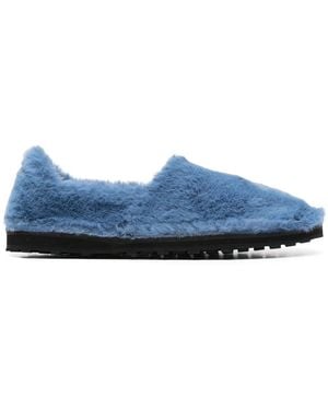 Marni Faux Fur Slip-On Loafers - Blue