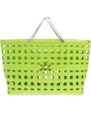 Tory Burch Ella Crocodile Effect Handbag - Green