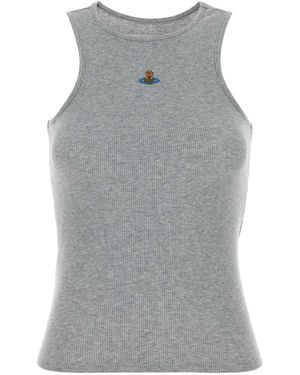 Vivienne Westwood Melange Grey Stretch Cotton 90s Tank Top