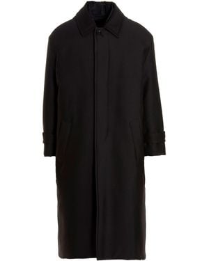 Valentino Garavani Pink Pp Collection Reversible Long Coat Trench E Impermeabili Nero