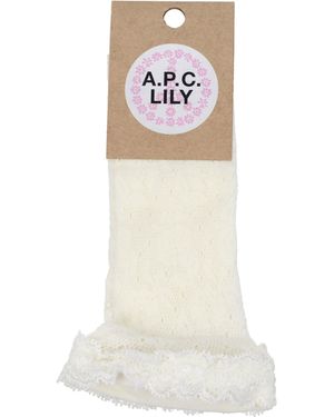 A.P.C. Calze E Calzini Lily Donna Poliammide Bianco/Panna - Natural