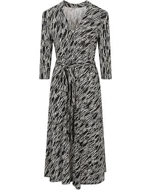 Siyu Gedrucktes Midi -Kleid - Grau