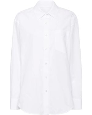 Alexander Wang Boyfriend Shirt With Logo Flag Tag - White