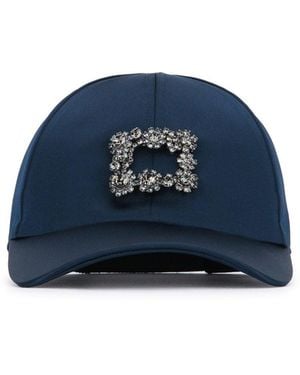 Roger Vivier Flowers Embellished Baseball Hat - Blue