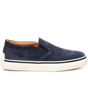 Tod's Tod 's Blue Suede Loafers - Blauw