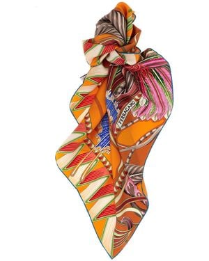 Ferragamo 'giada' Print Sjaal - Oranje