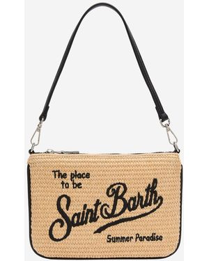 MC2 Saint Barth Rafias Style Clutch With Shoulder Strap - Metallic