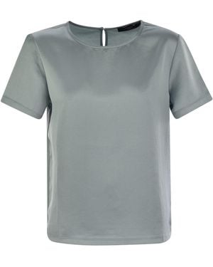 Weekend by Maxmara Amburgo Satin En Jersey T -shirt - Grijs