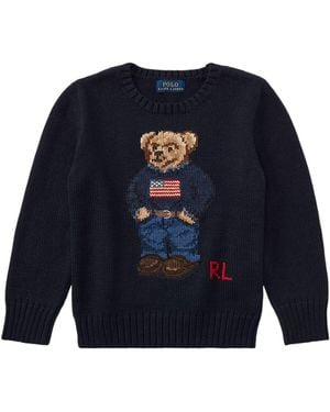Polo Ralph Lauren Bear Cn Swtr Tops Jumper - Blue