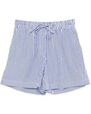 P.A.R.O.S.H. Striped Cotton Shorts - Blue