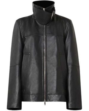 Sportmax Oversized Leather Jacket - Black