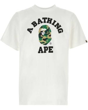 A Bathing Ape Cotton Abc Camo Collage T Shirt - White