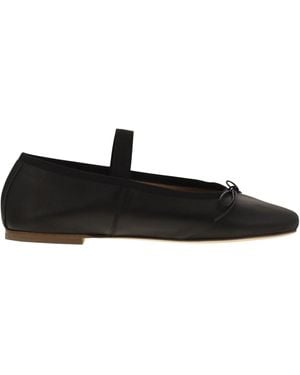 Anniel Leather Ballerina And Elastic Band - Black