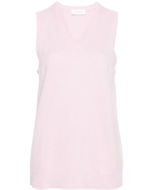 SPORTMAX PRE V Necked Wool Vest - Pink