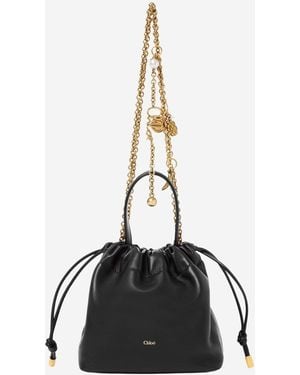 Chloé Mini-Schultertasche aus Leder - Schwarz