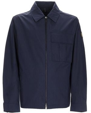 Belstaff Solid Shirt Collar Jacket - Blue