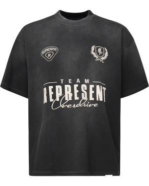 Represent Ausgewaschenes Schwarzes Oversize-T-Shirt Mit Logo