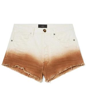Alanui Shades Of Eden Denim Shorts Off White Bu - Weiß