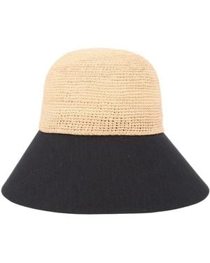 Helen Kaminski Raffia And Linen Hat - Multicolour