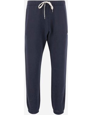 Autry Cotton Joggers With Logo - Blue