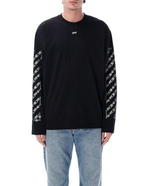 Off-White c/o Virgil Abloh Chain Araldic Arrow Long Sleeved T-Shirt - Black