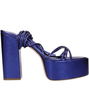 Paris Texas Purple Leather Sandal - Blue