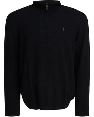 Polo Ralph Lauren Wool Jumper With Zipper - Blue