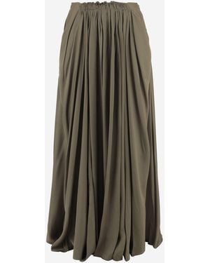 Sa Su Phi Long Cotton Blend Skirt - Green