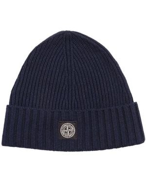 Stone Island Stenen Eiland Beanie Hoed - Blauw