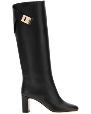 Ferragamo Leather Boots - Black