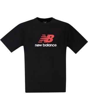 New Balance Baumwoll-T-Shirt mit Logo - Schwarz