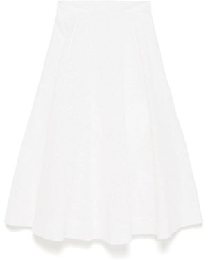 Zimmermann Crush Cotton Midi Skirt - White