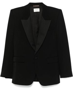 Saint Laurent Grain De Poudre Tuxedo Jacket - Black